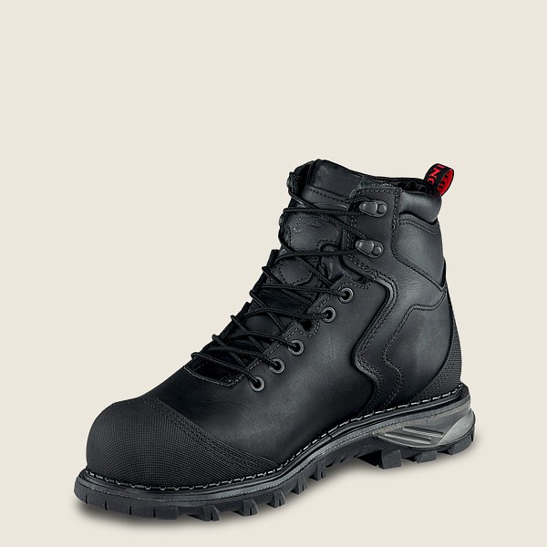 Red Wing Mens Burnside - 6-inch Waterproof Toe - Safety Boots Black - 2430PGIRN